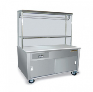 CHICKEN STALL WITH GLASS OVERSHELF & SPOTLIGHT